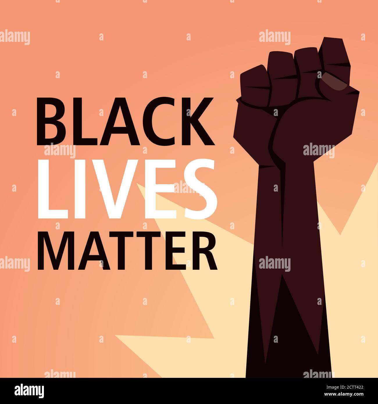 Black Lives Matter mit Faust Design von Protest Gerechtigkeit und Rassismus Thema Vektor Illustration Stock Vektor