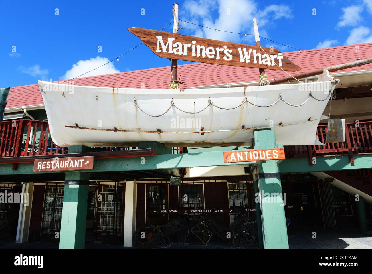 Mariner's Wharf in Hout Bay, Kapstadt, Südafrika. Stockfoto