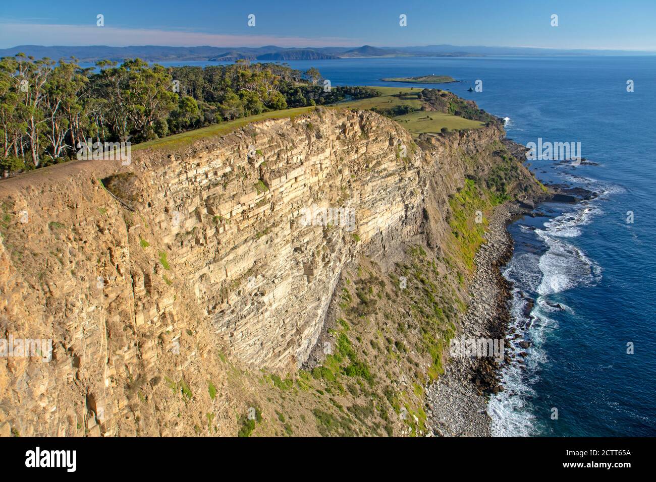 Skipping Ridge und die Fossil Cliffs auf Maria Island Stockfoto
