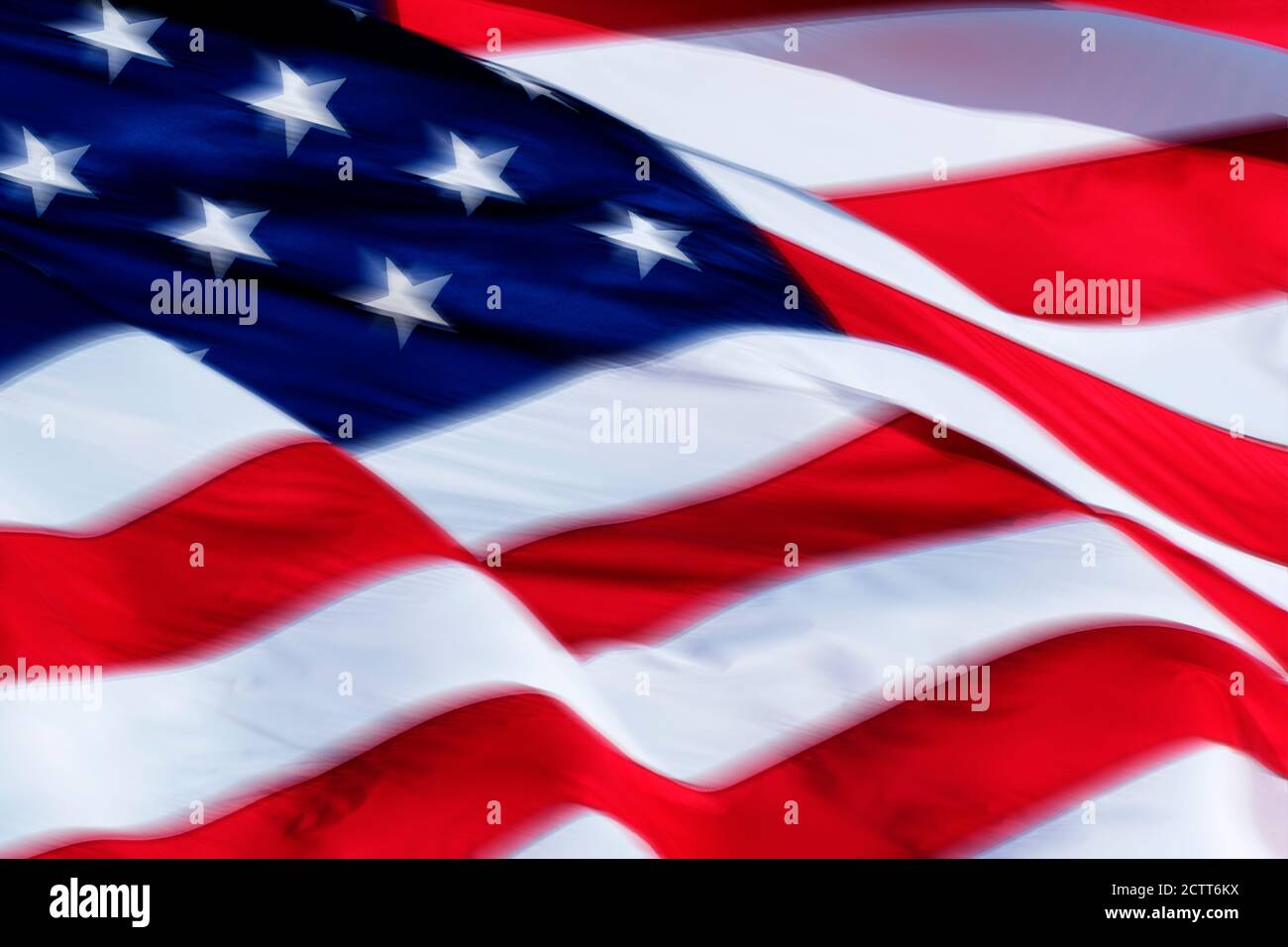 Verschwommene amerikanische Flagge Stockfoto