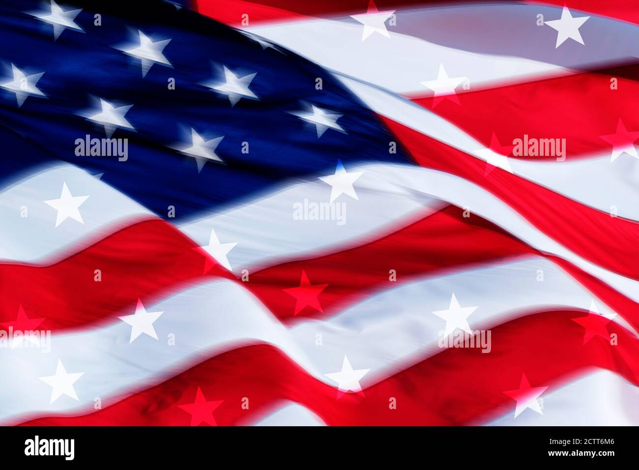 Verschwommene amerikanische Flagge Stockfoto