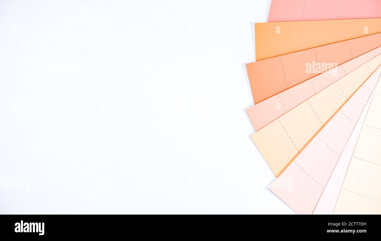 Neutrale Farben Farbe Fan Deck Palette auf weißem Hintergrund Stockfoto