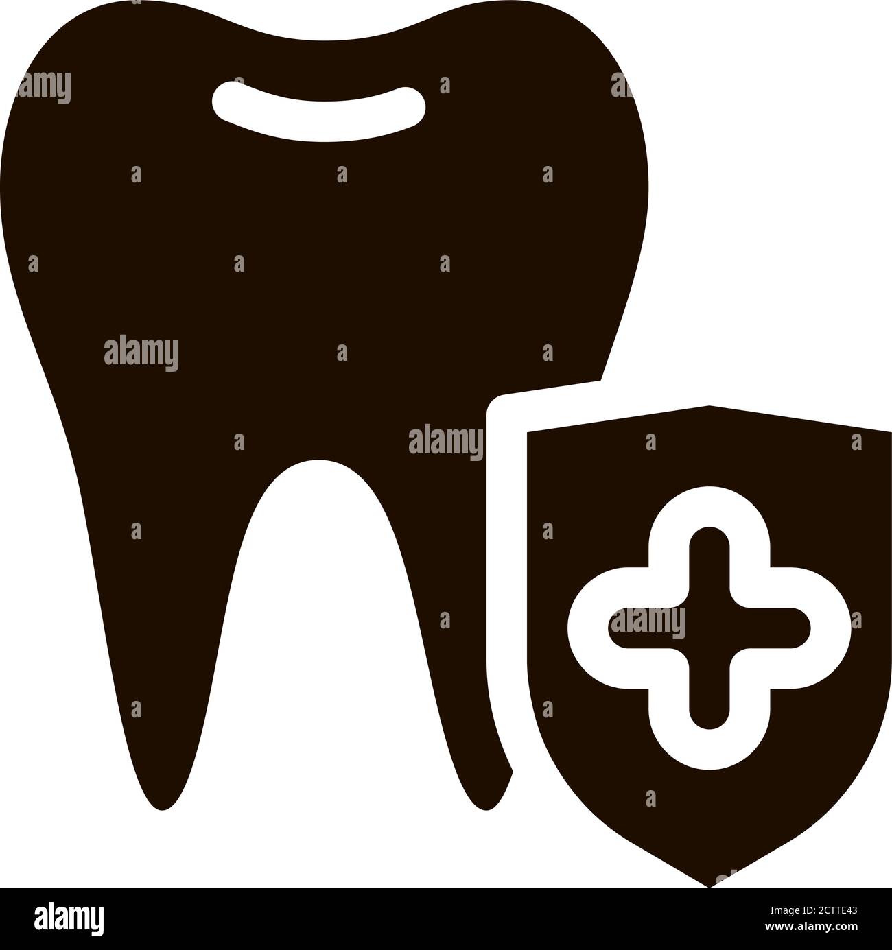 Zahnarzt Stomatologie Zahnschutz Glyphe Symbol Stock Vektor