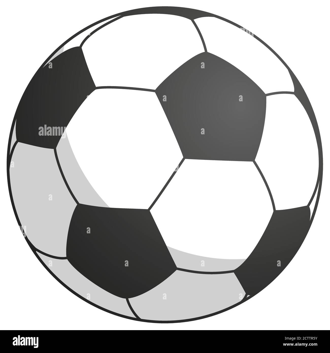 Einfach schwarz-weiß Fußball mit Schattenvektor Illustration Stock Vektor