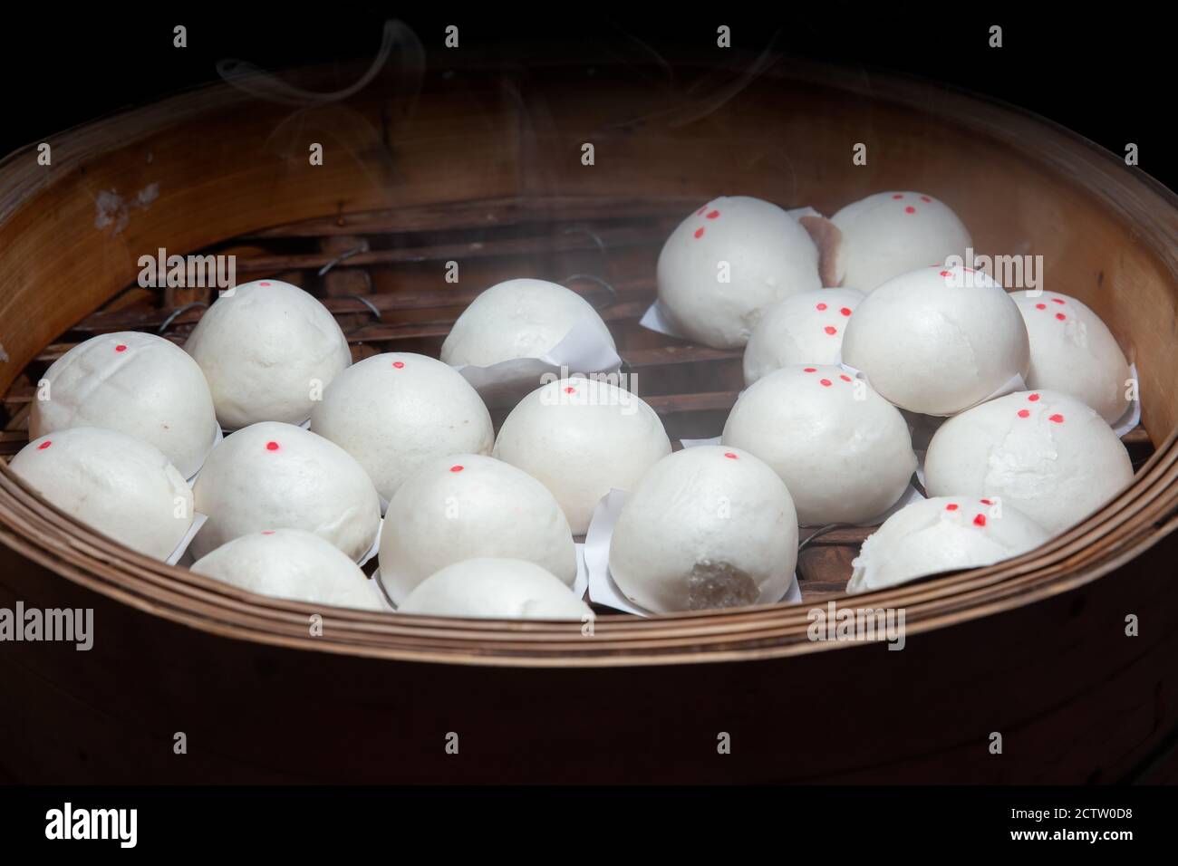 Baozi Humbow ist chinesisches Essen Schweinefleisch Hackbrötchen oder gedünstete Brötchen Rezept. Stockfoto
