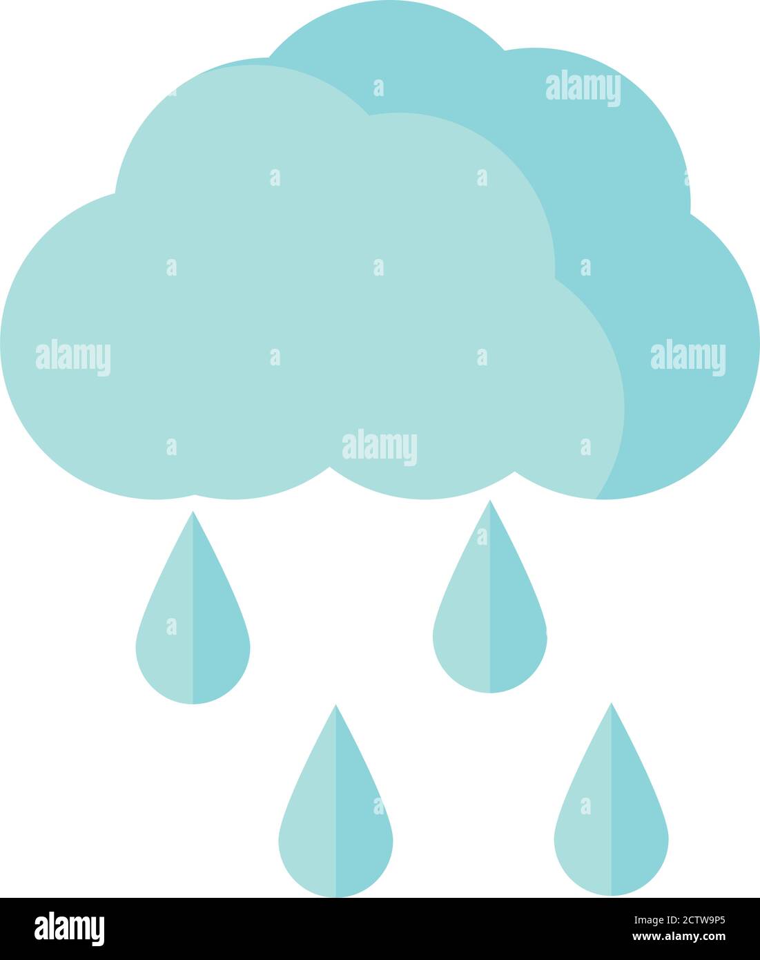 In Tropfen Vom Himmel Fallen 6 Buchstaben Wolke regen Tropfen Himmel flach Symbol Stil Vektor-Illustration Stock