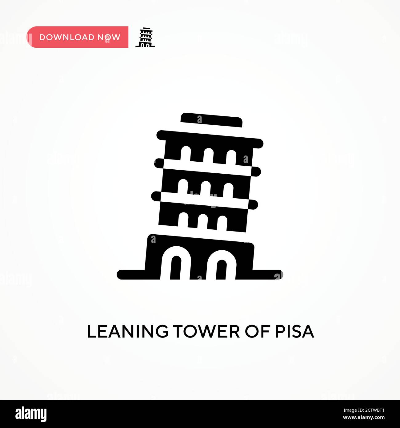 Schiefen Turm von pisa Vektor-Symbol. . Moderne, einfache flache Vektor-Illustration für Website oder mobile App Stock Vektor