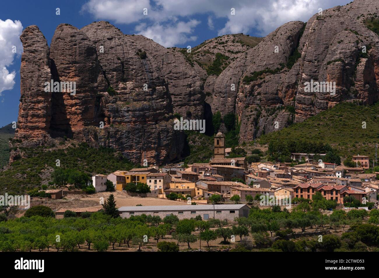 Agüero, ein kleines Dorf in den der Pyrenäen in Huesca