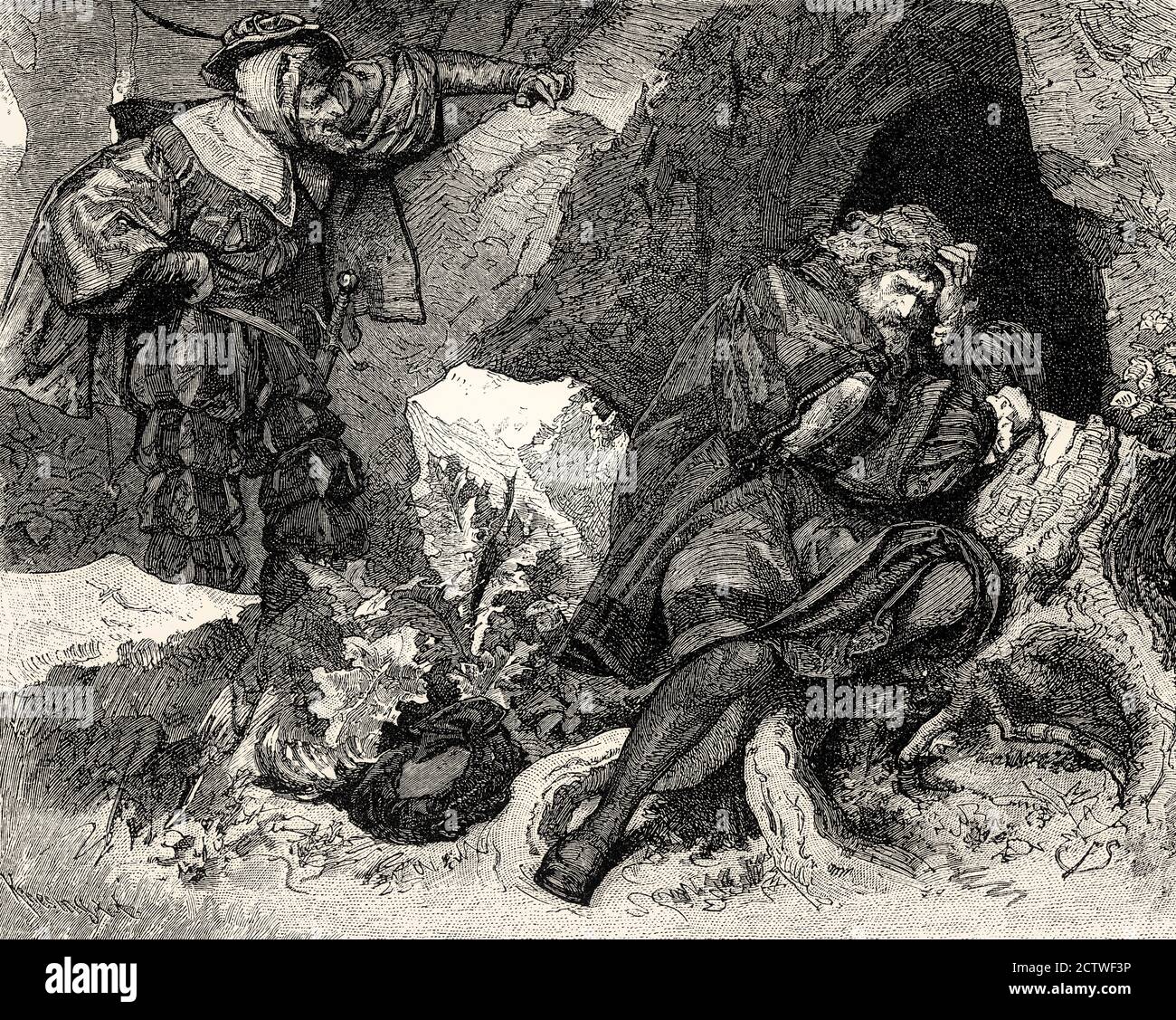 Faust und Mephistopheles, erster Teil des tragischen Stücks Faust von Johann Wolfgang von Goethe Stockfoto