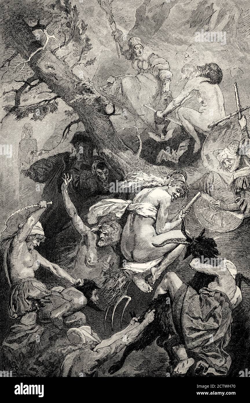 Walpurgisnacht, erster Teil des tragischen Stücks Faust von Johann Wolfgang von Goethe Stockfoto