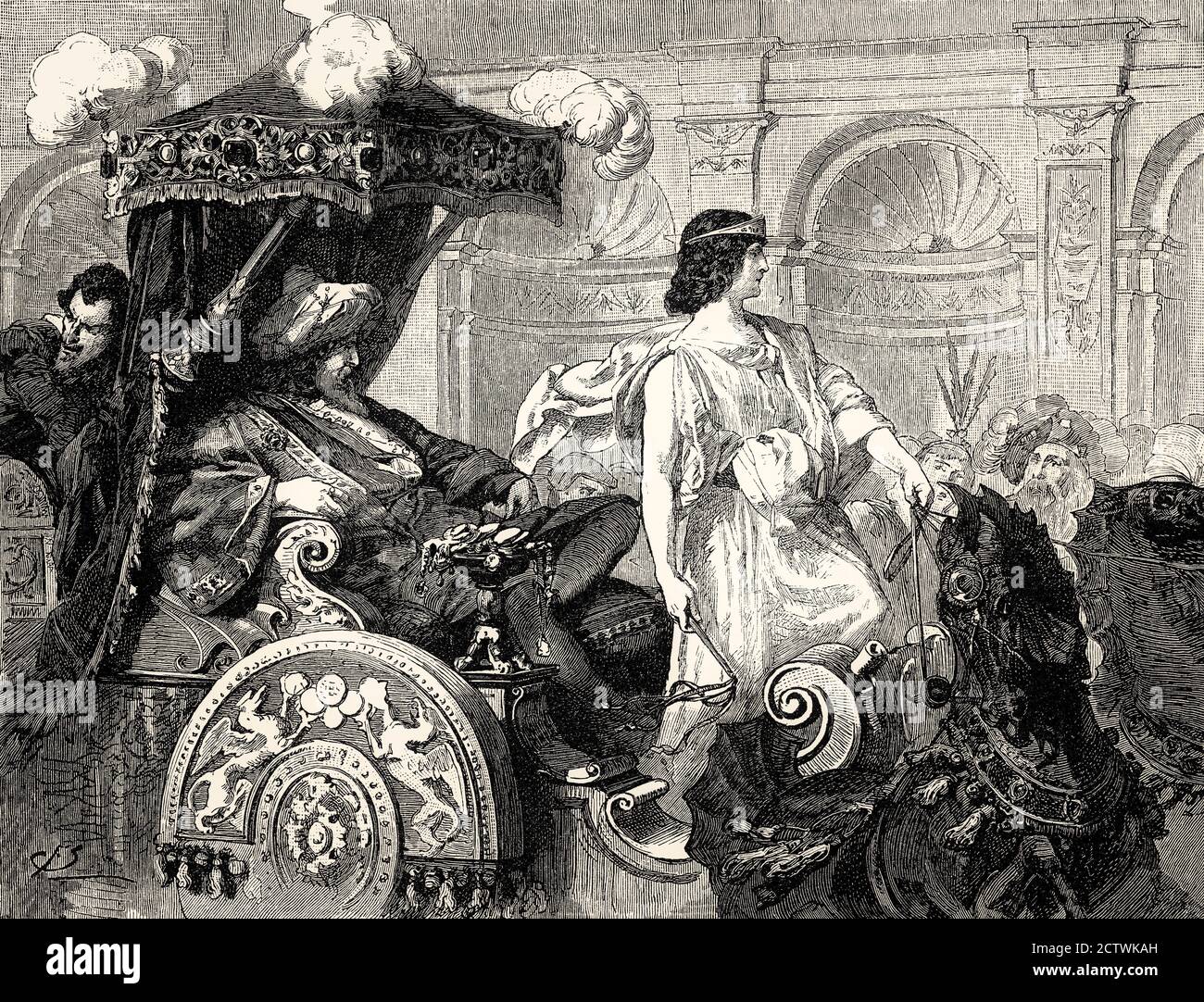 Herald, Boy-Charioteer, Florentiner Karneval, Faust II, erster Akt, von Johann Wolfgang von Goethe Stockfoto