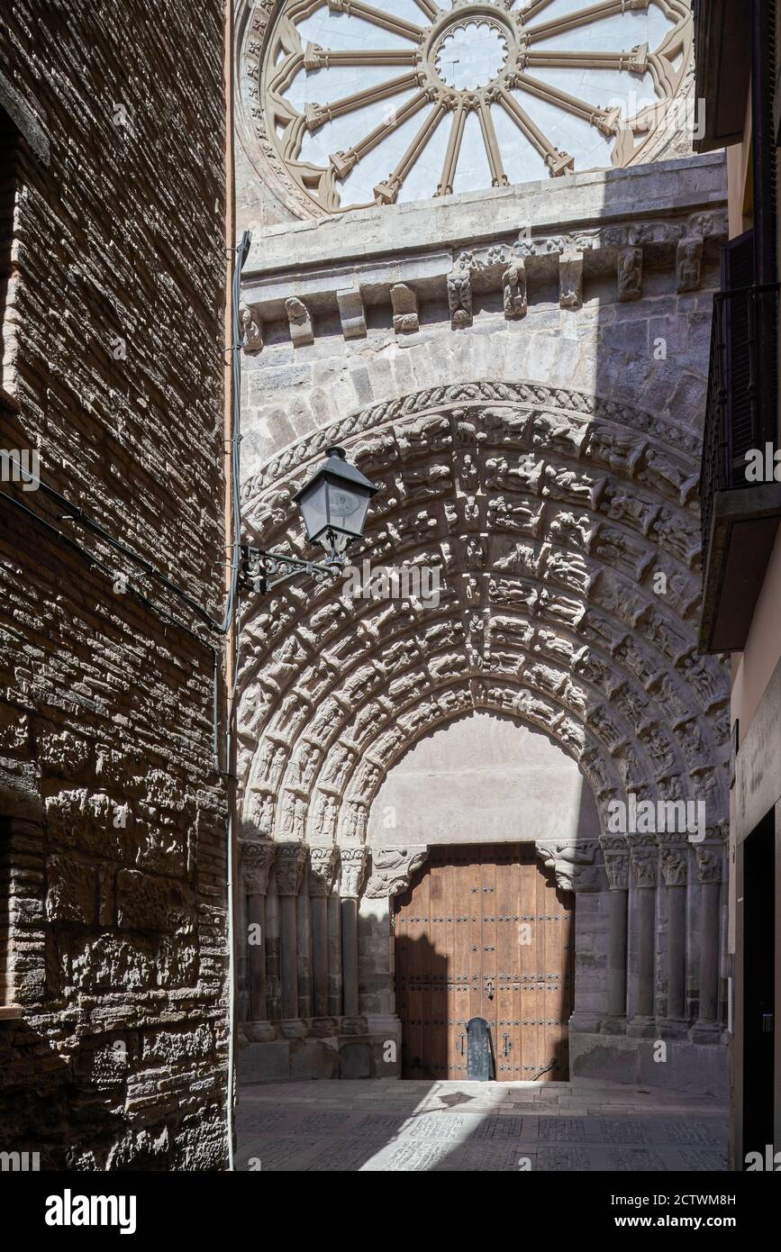 Die Kathedrale von Santa Maria in der Stadt Tudela. Nationaldenkmal, Navarra, Spanien, Europa Stockfoto