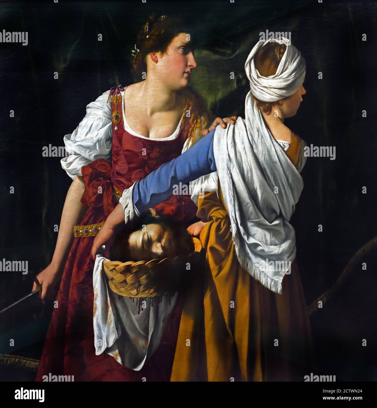 Judith und ihre Magd mit dem Kopf der Holofernes 1608-1609 von Orazio Gentileschi 1563-1639 Pisa Italienisch, Italien, Stockfoto