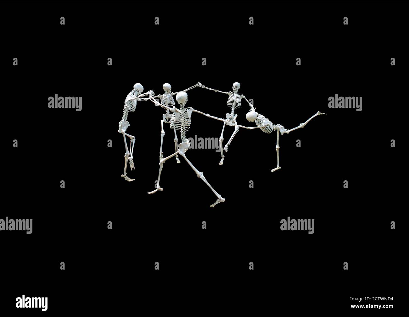 Tanzende Skelette Stockfoto