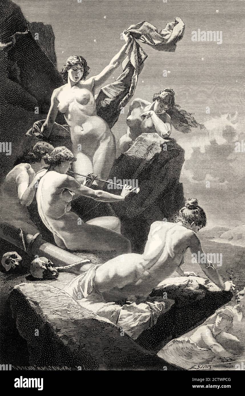 Die Sirenen der Ägäis, zweiter Akt, Faust II, von Johann Wolfgang von Goethe Stockfoto