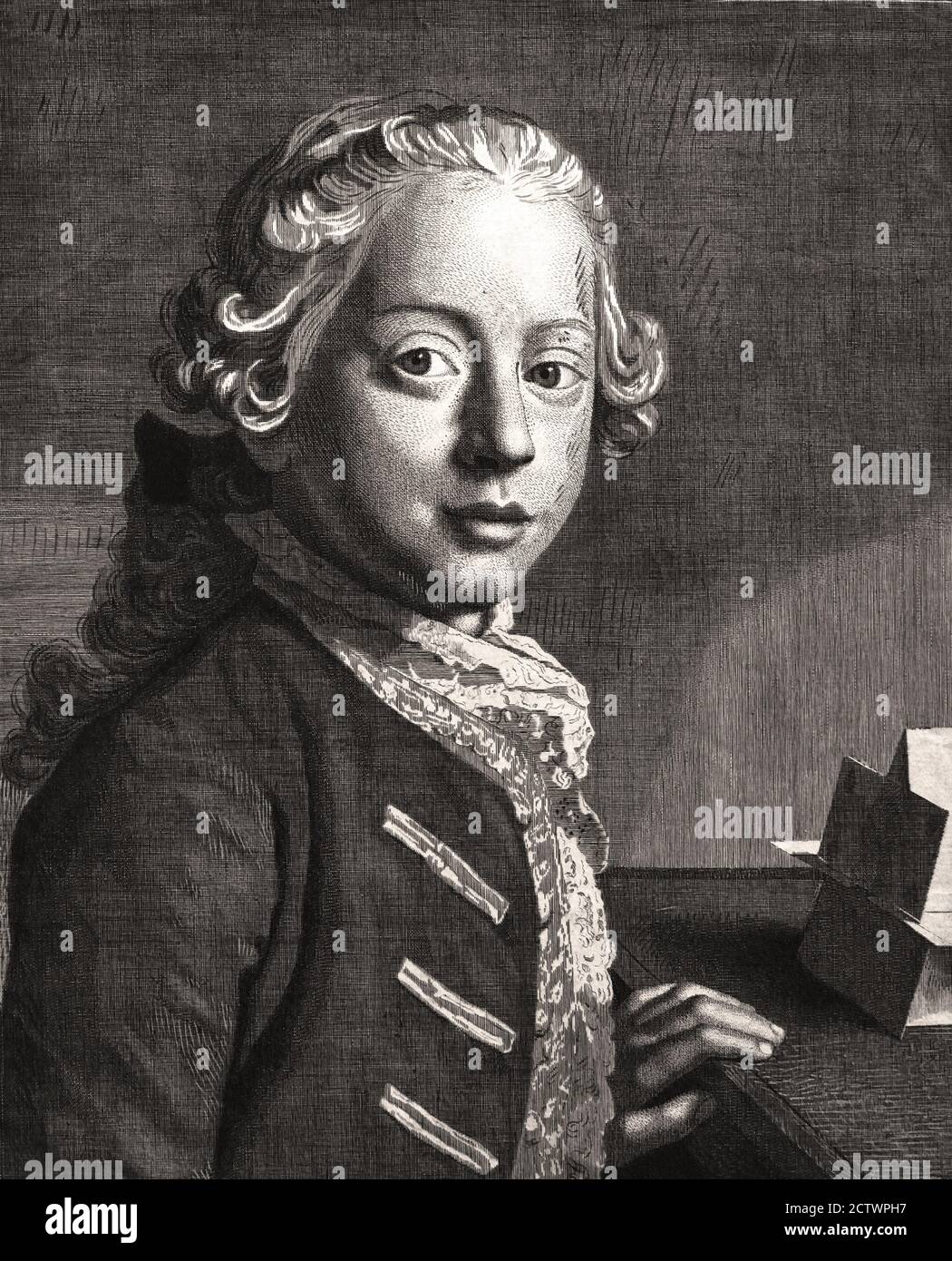 Henry Frederick, Herzog von Cumberland, 1753-1757 von Jean Etienne Liotard ( 1702-1789 ), Schweizer, Schweiz, Radierung, Gravur, Stockfoto