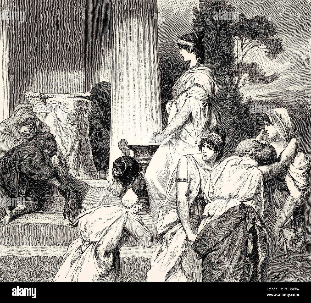 Helen im Schloss Menelaus in Sparta, dritter Akt, Faust II., Johann Wolfgang von Goethe Stockfoto