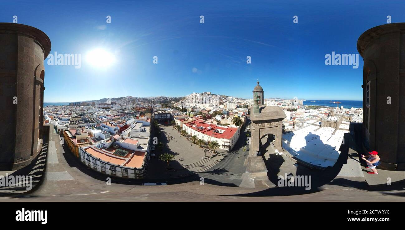 360 x 180 Grad-Panorama: Kathedrale Santa Ana, Las Palmas, Gran Canaria, Kanarische Inseln, Spanien/ Impressionen: Kathedrale Santa Ana, Las Pal Stockfoto