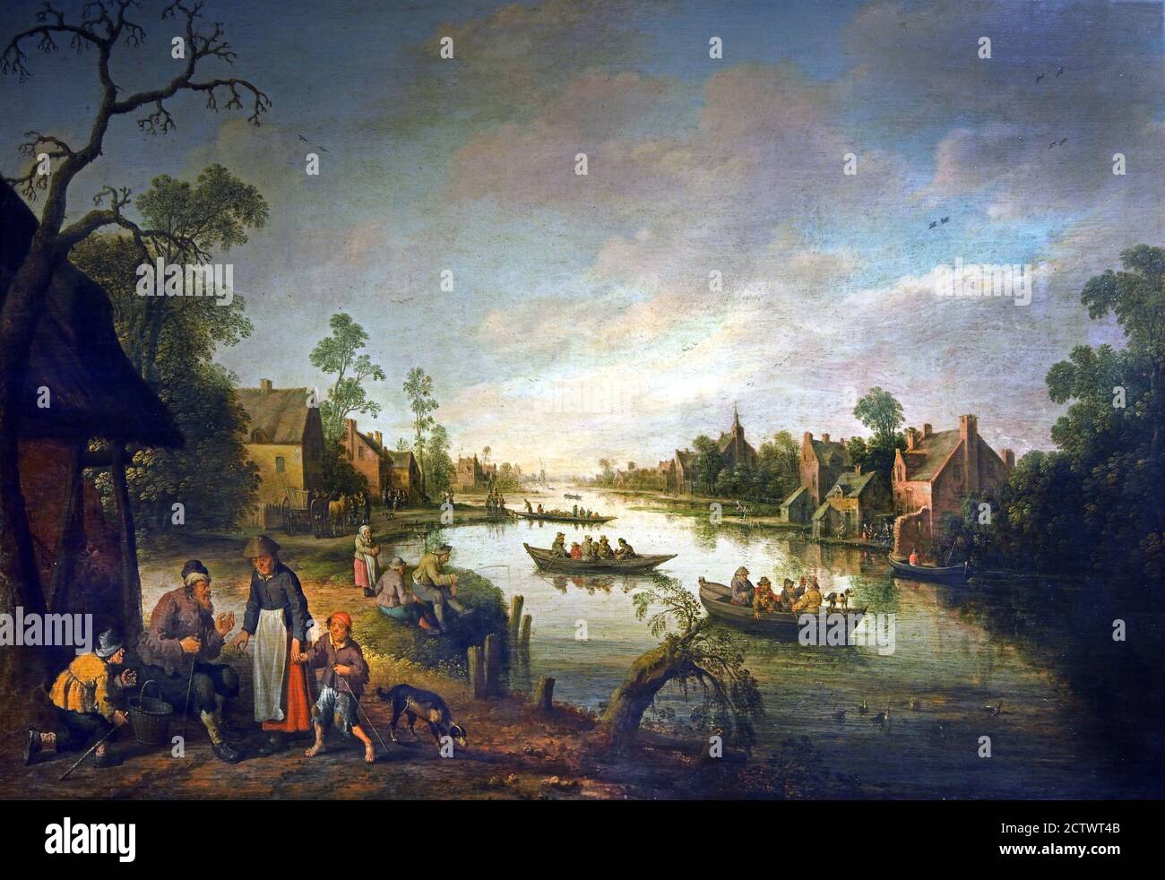 Blick auf den Fluss 1650 Joost Cornelisz. Droochsloot, 1586-1666 Niederlande, Stockfoto