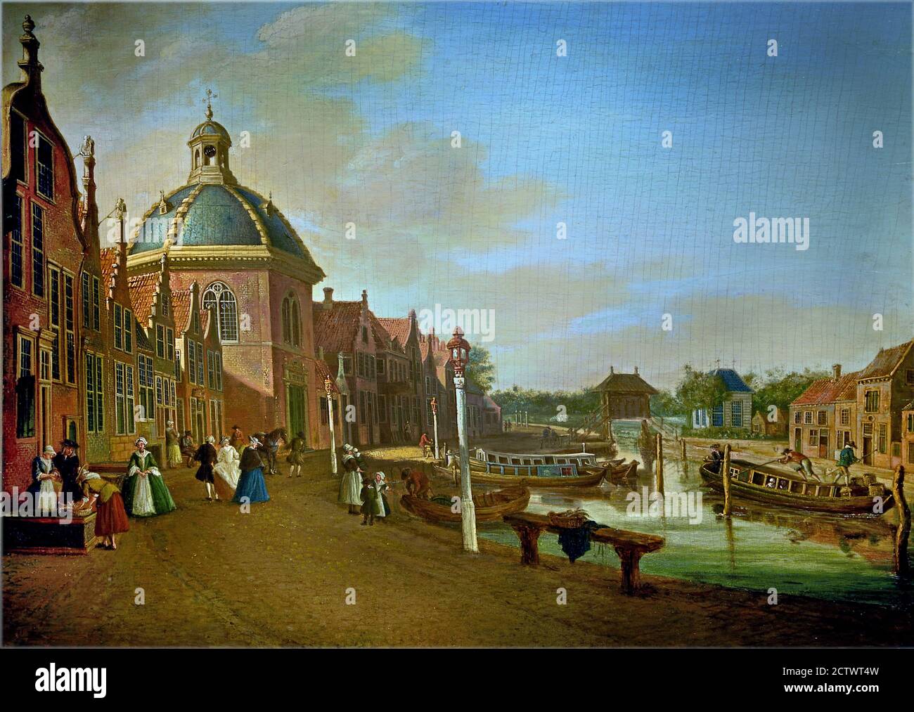 Die Schale im Kanal zwischen Den Haag und Leiden in Leidschendam von Paulus Constantijn la Fargue 1729-1756, The, Niederlande, Niederländisch. Stockfoto