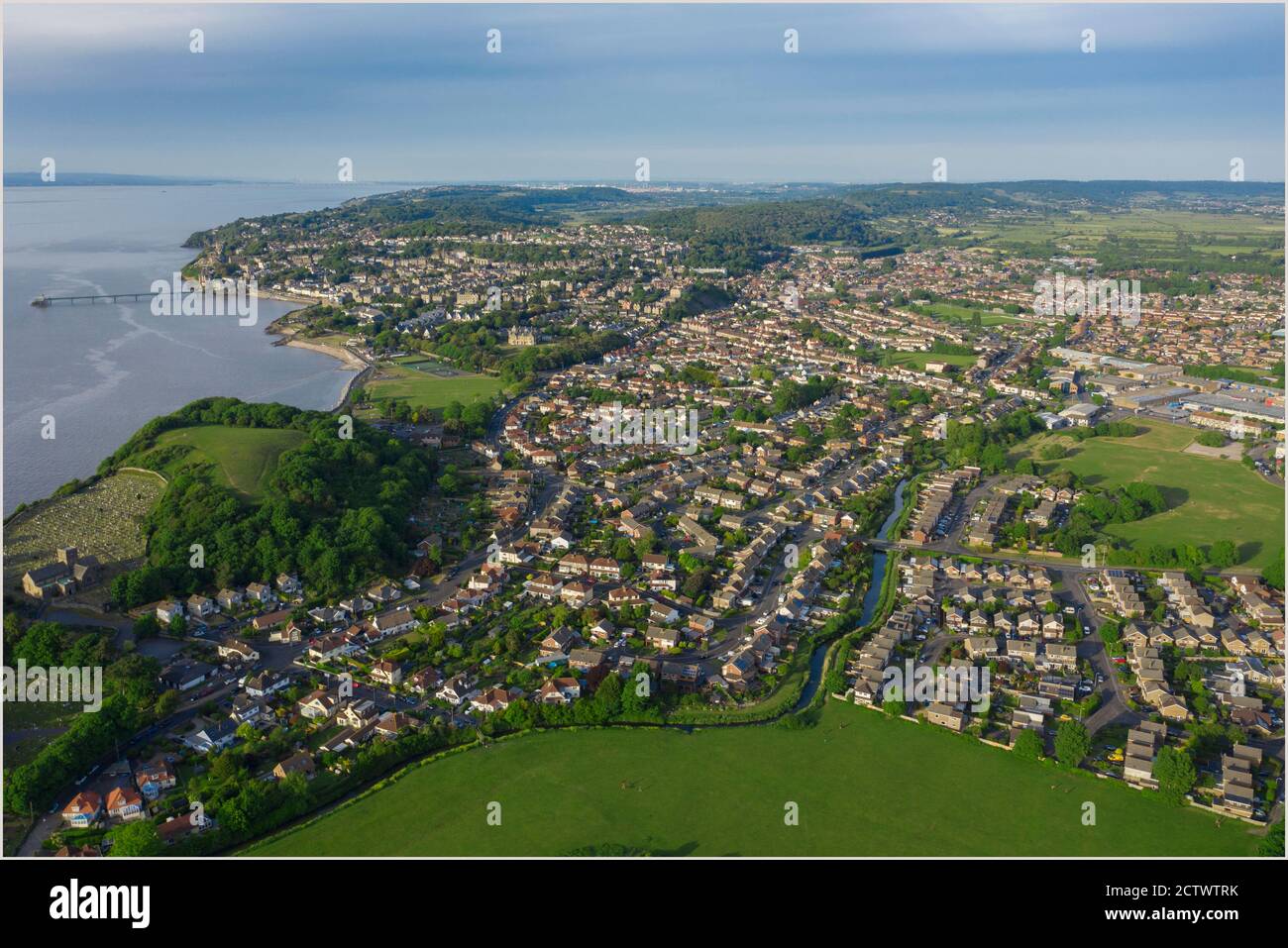 Sommertag über Clevedon Vilage, Südwesten von großbritannien Stockfoto