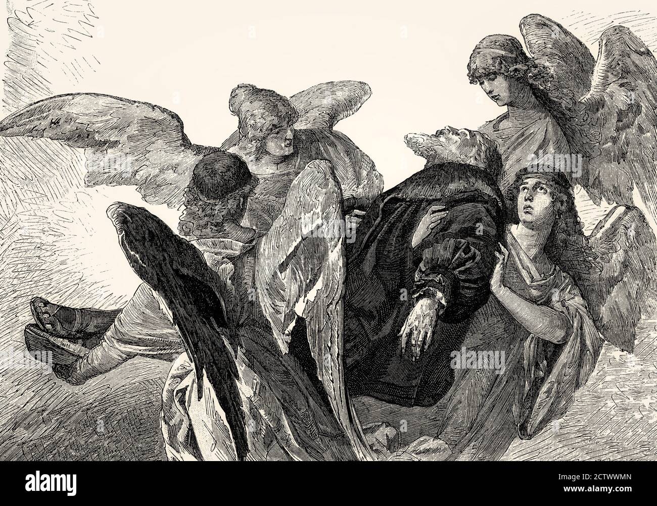 Engel mit dem unsterblichen Teil von Faust, Akt V, Faust II, Johann Wolfgang von Goethe Stockfoto