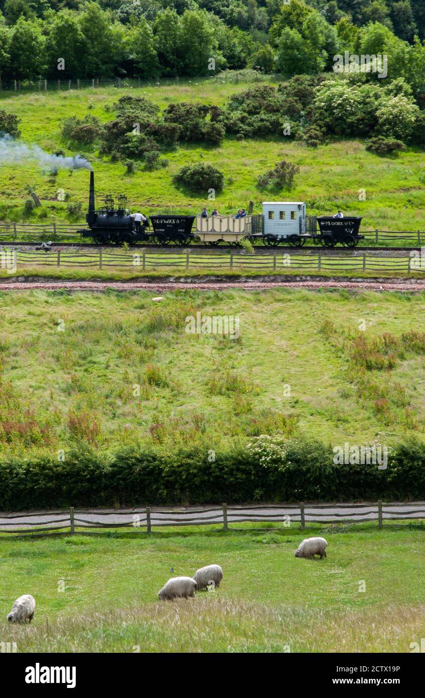 Pockerley Wagonway, Beamish Open Air Museum, Durham, England Stockfoto