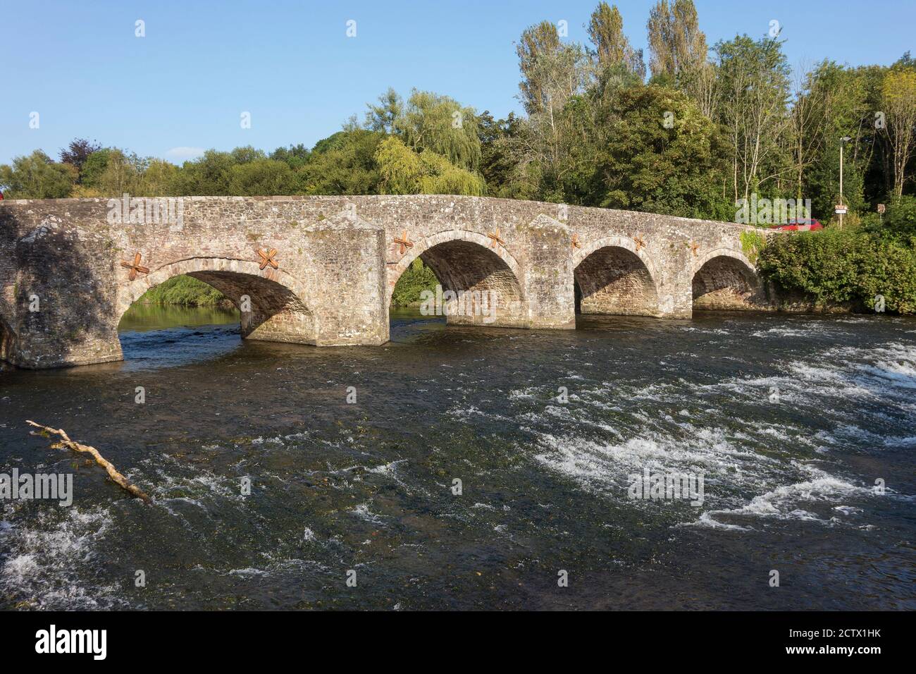 England, Devon, Bickleigh Bridge & River exe Stockfoto