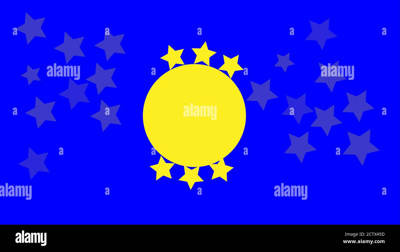 Abstrakter Hintergrund Sternform, blau & gelb Stockfoto