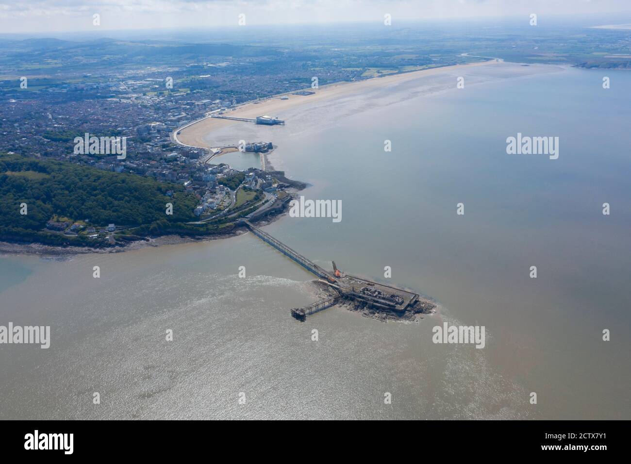 Weston Super Mare von Drohne Stockfoto