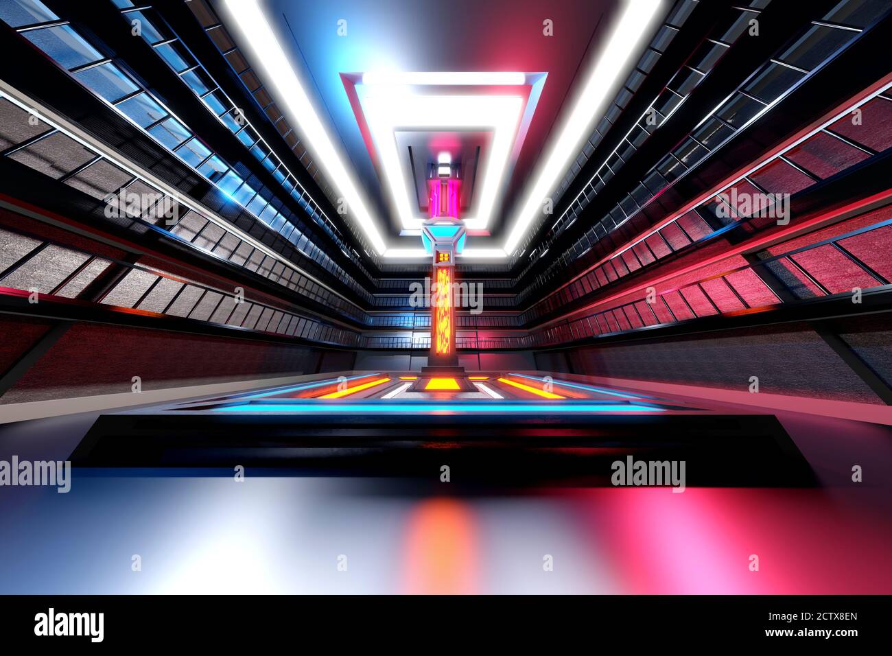 3D-Illustration einer Alien-Einrichtung. Stockfoto