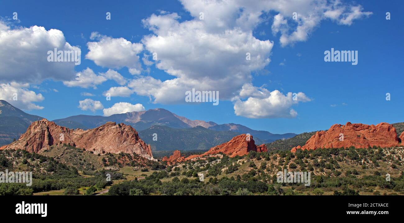 Rote Felsen im Garten der Götter, Colorado. Stockfoto