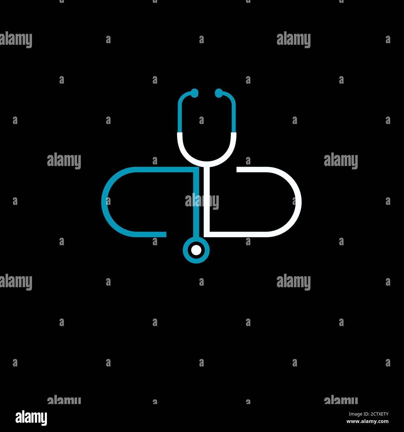 Doktor Kapsel Stethoskop Illustration Vektor Logo Design für die medizinische Versorgung. Stock Vektor