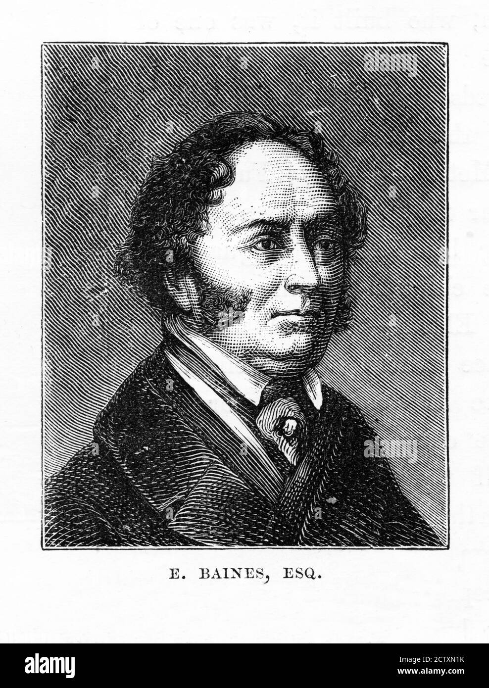 E. Baines, Esquire Victorian Engraving Stockfoto