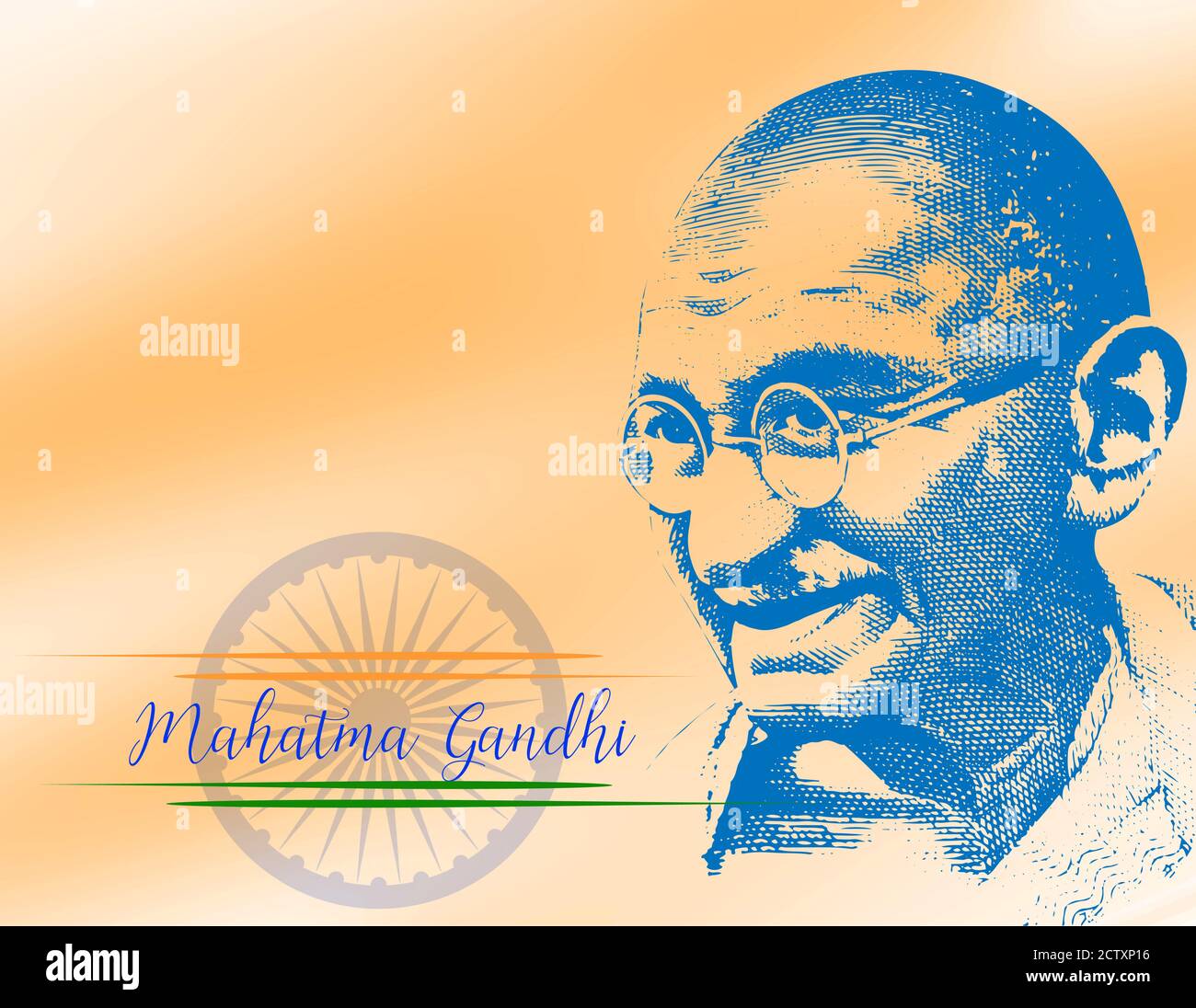 VektorIllustration von Mohandas Karamchand Gandhi oder mahatma gandhi