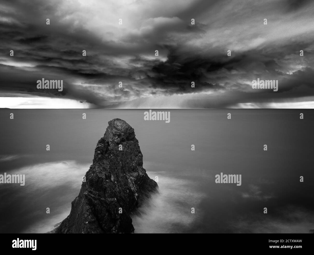 Gewitter auf See, Cardigan Bay, Wales Stockfoto