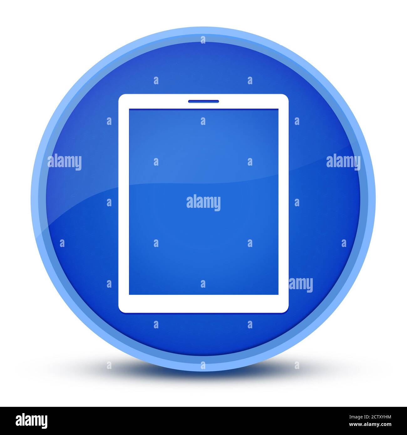 Tablet luxuriöse glänzend blau Runde Knopf abstrakte Illustration Stockfoto