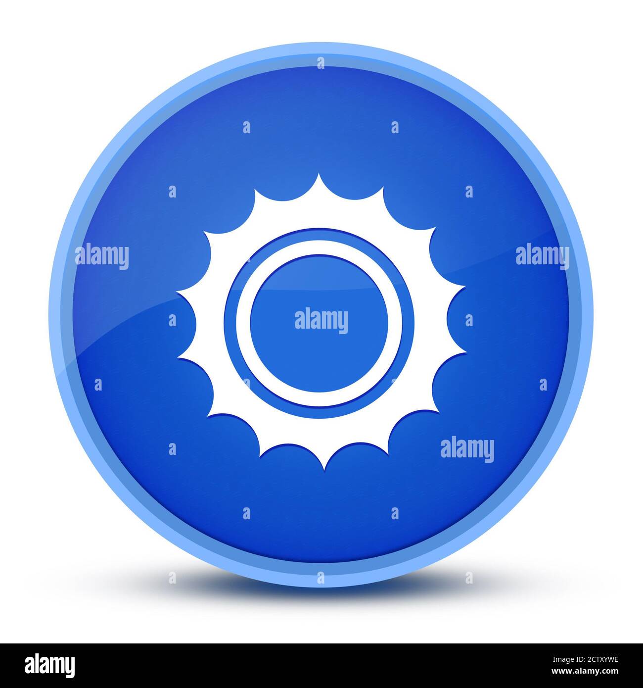Sun luxuriöse glänzende blaue runde Knopf abstrakte Illustration Stockfoto