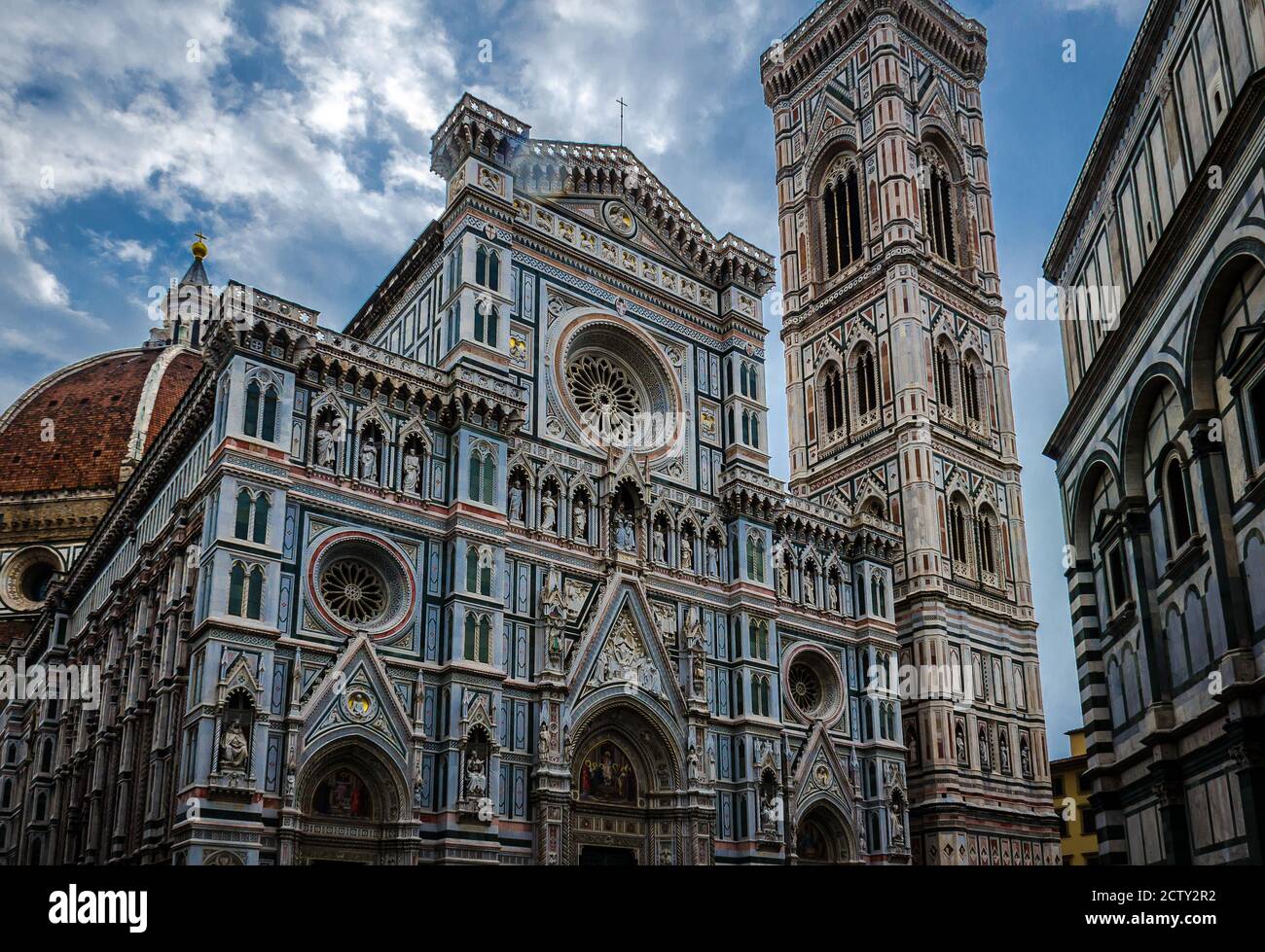 Basilica di Santa Maria del Fiore (Englisch: Basilica of Saint Mary of the Flower) ist die Hauptkirche von Florenz, Italien. Stockfoto