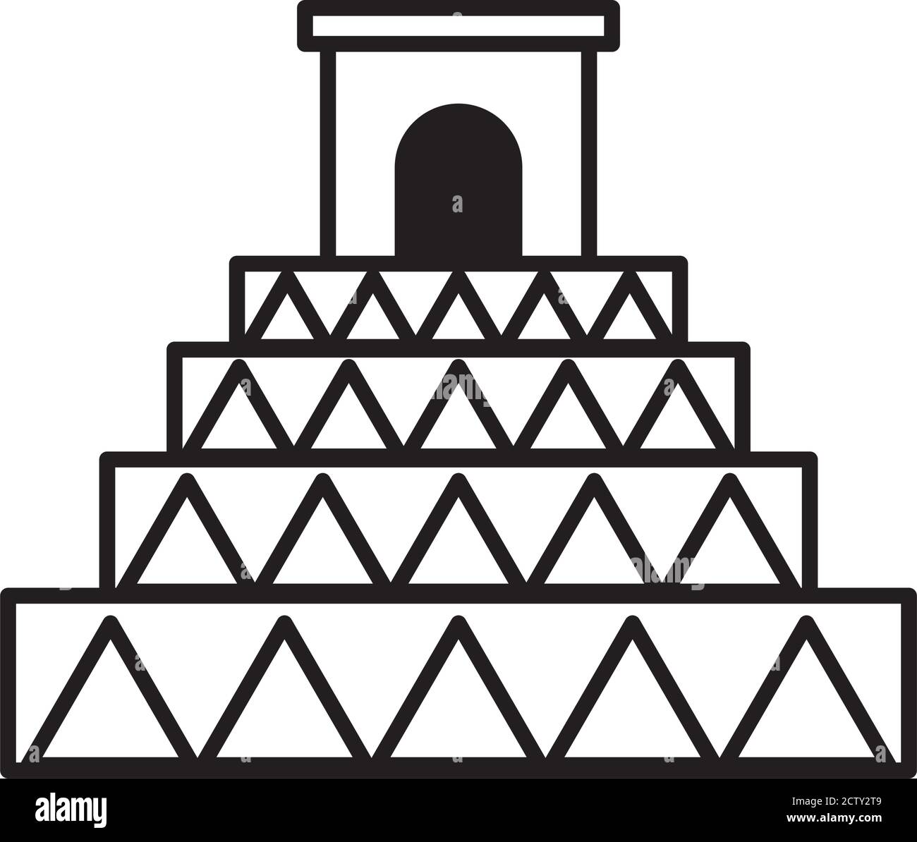 mexikanische Pyramide Kultur Linie Stil Symbol Vektor Illustration Design Stock Vektor