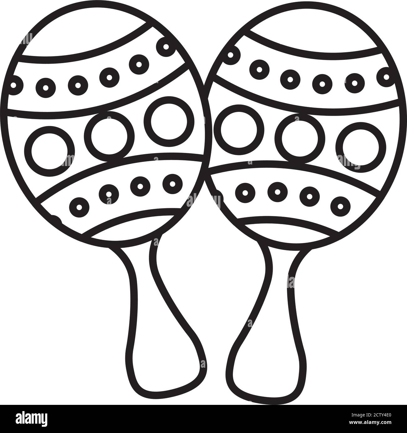 Maracas mexikanische Kultur Linie Stil Symbol Vektor Illustration Design Stock Vektor
