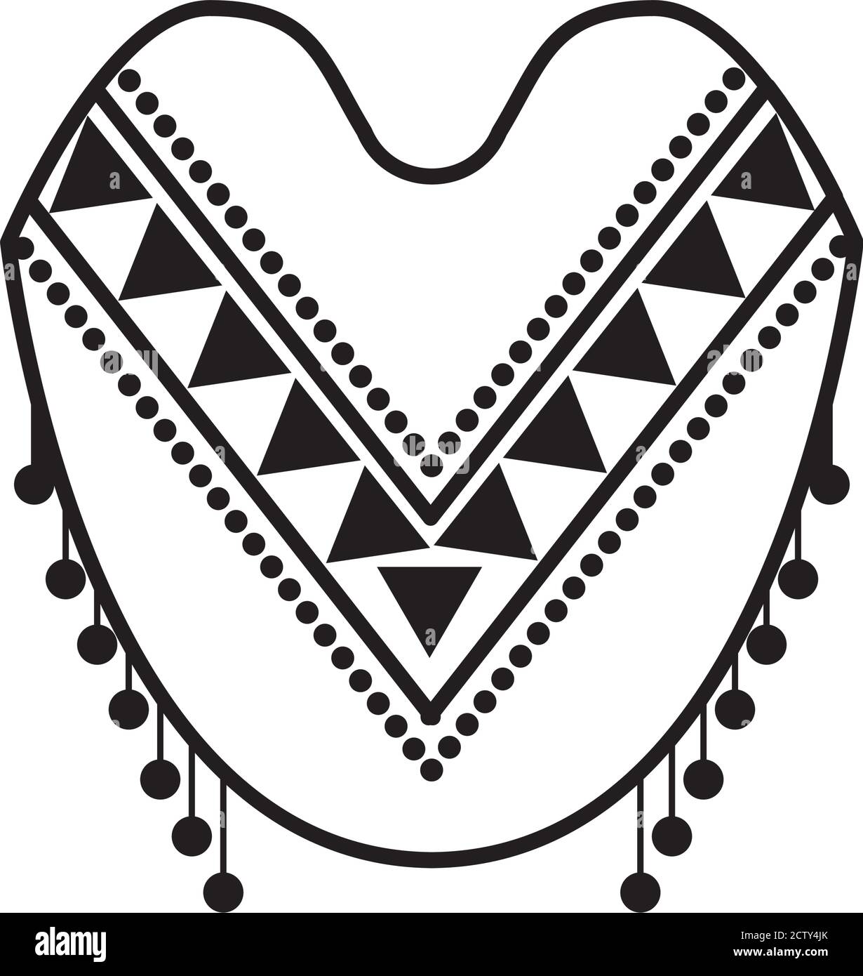 mexikanische Kultur Poncho Linie Stil Vektor Illustration Design Stock Vektor