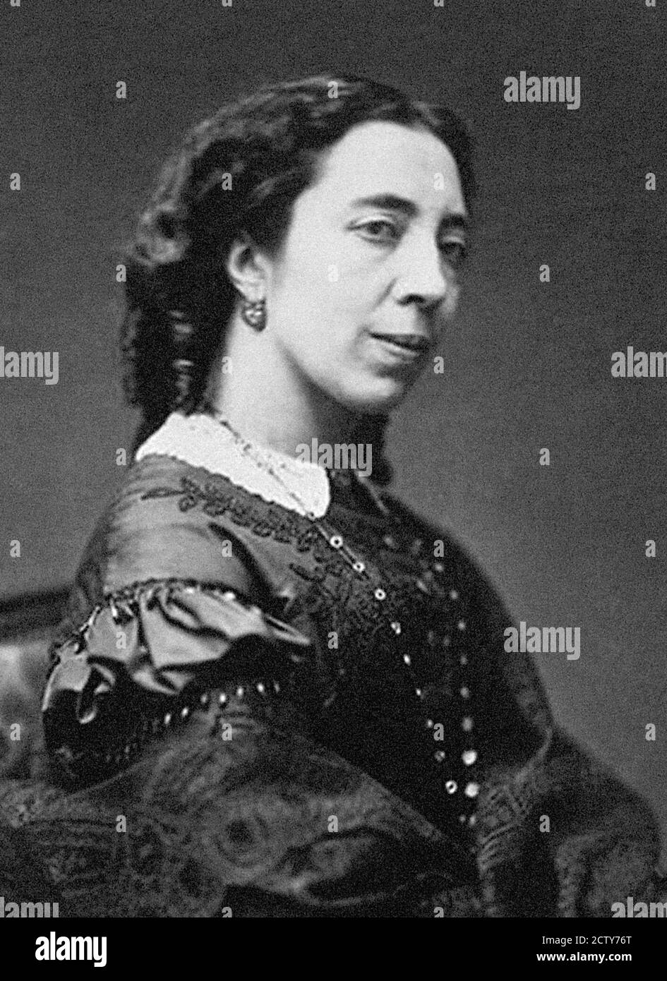 Pauline Viardot. Porträt der französischen Mezzosopranistin Pauline Viardot (geb. Michelle Ferdinande Pauline García, 1821-1910) von Pierre Petit, 1860 Stockfoto