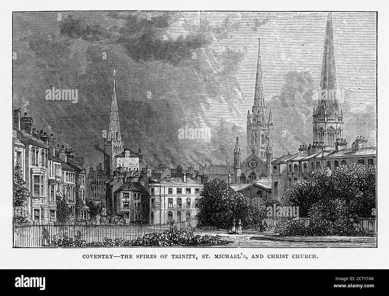 Coventry, Litchfield, Warwickshire, England Victorian Engraving, 1840 Stockfoto