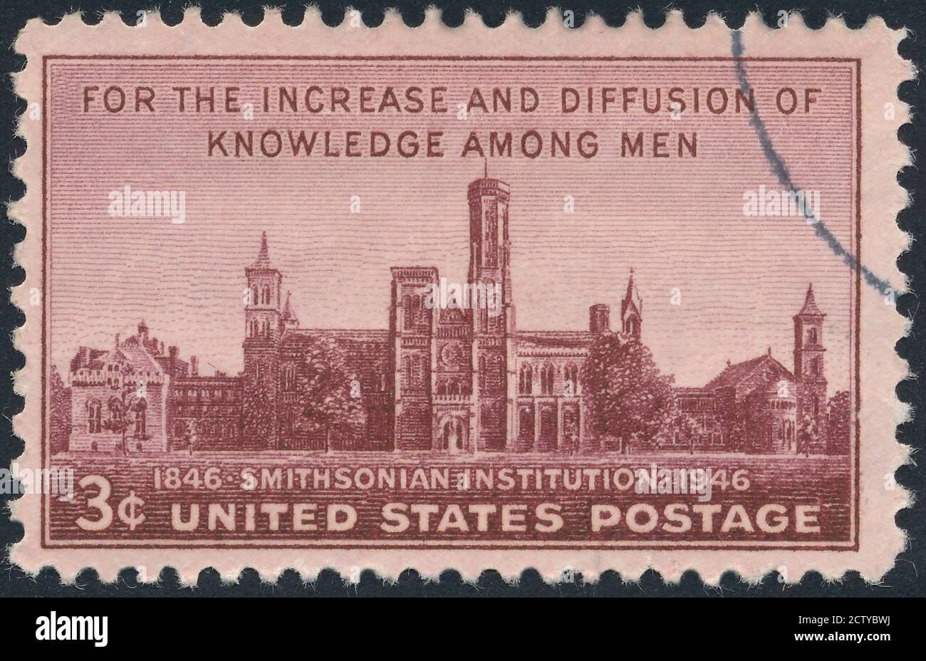 'Abgestempelt Stempel aus den Vereinigten Staaten mit der Smithsonian Institution in Washington DC, USA.' Stockfoto
