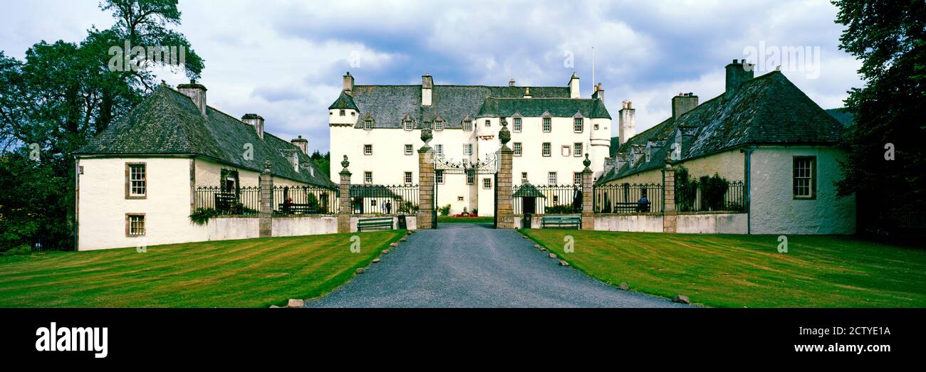 Fassade des Traquair House, Innerleithen, Scottish Borders, Schottland Stockfoto