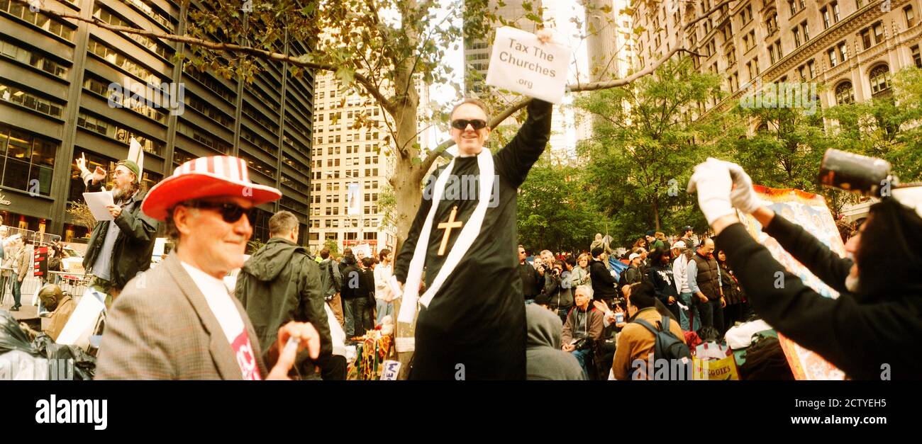 Occupy Wall Street Demonstranten, Finanzviertel, Zuccotti Park, Lower Manhattan, Manhattan, New York City, New York State, USA Stockfoto
