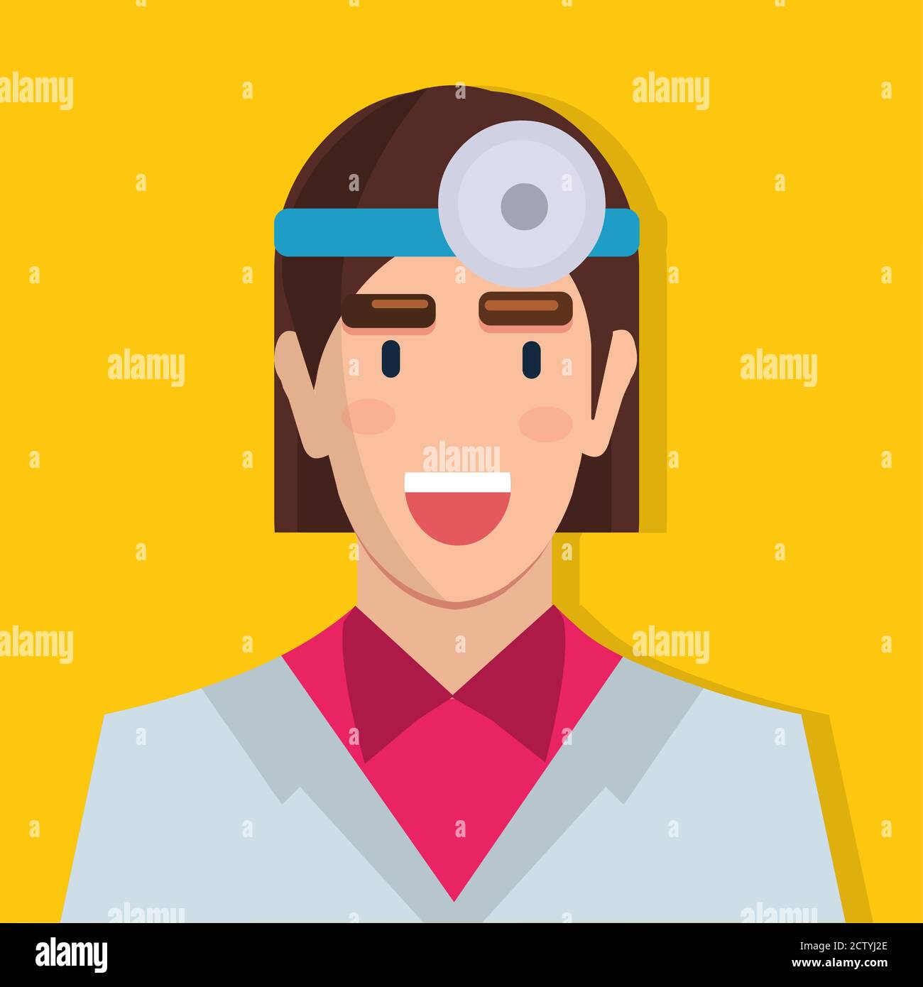 Weibliche Zahnarzt Avatar isoliert Vektor Illustration Stock Vektor