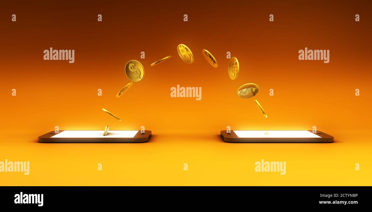 Mobile Wallet Fintech Solutions als Geschäftskonzept Stockfoto