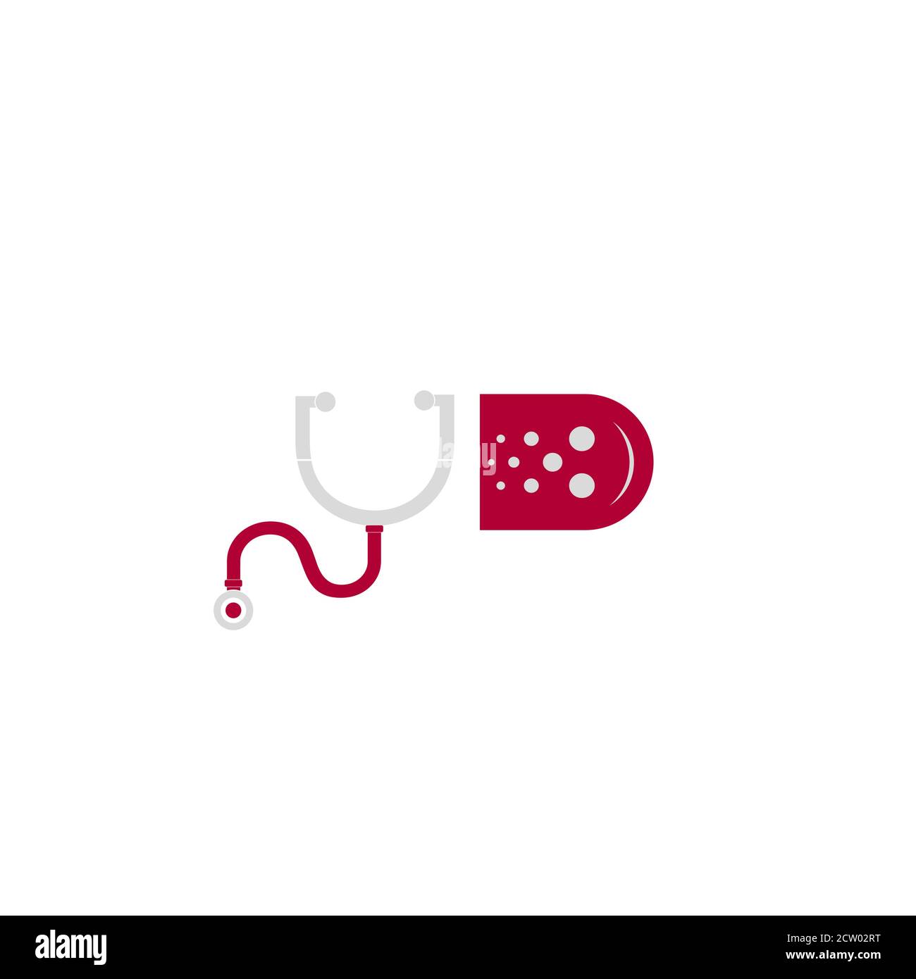 Doktor Kapsel Stethoskop Illustration Vektor Logo Design für die medizinische Versorgung. Stock Vektor